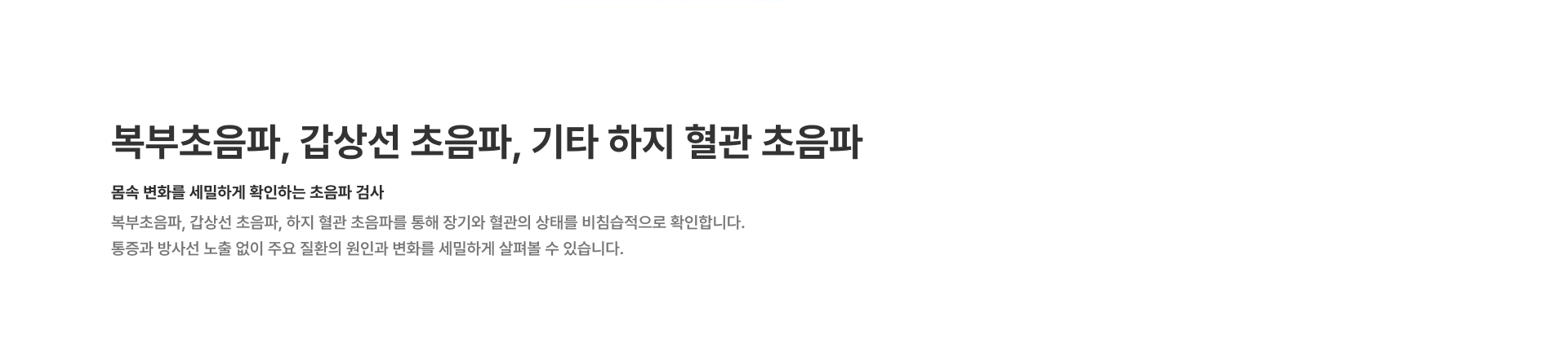 복부 초음파', '하지혈관 초음파', '갑상선 초음파